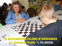 III Mistrzostwa Zelowa w Warcabach im. Szczepana Krajdy - 1.10.2023r