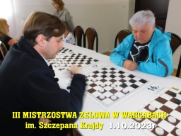 III Mistrzostwa Zelowa w Warcabach im. Szczepana Krajdy - 1.10.2023r