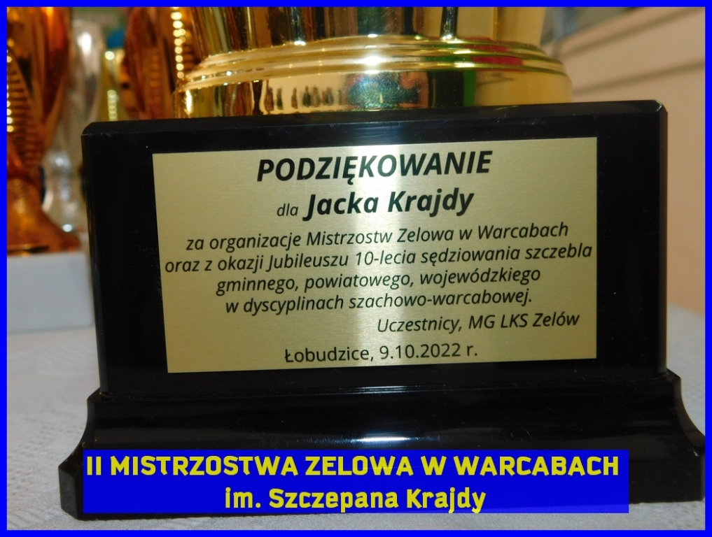 II Mistrzostwa Zelowa w Warcabach im. Szczepana Krajdy - OSP Łobudzice, 2022 rok